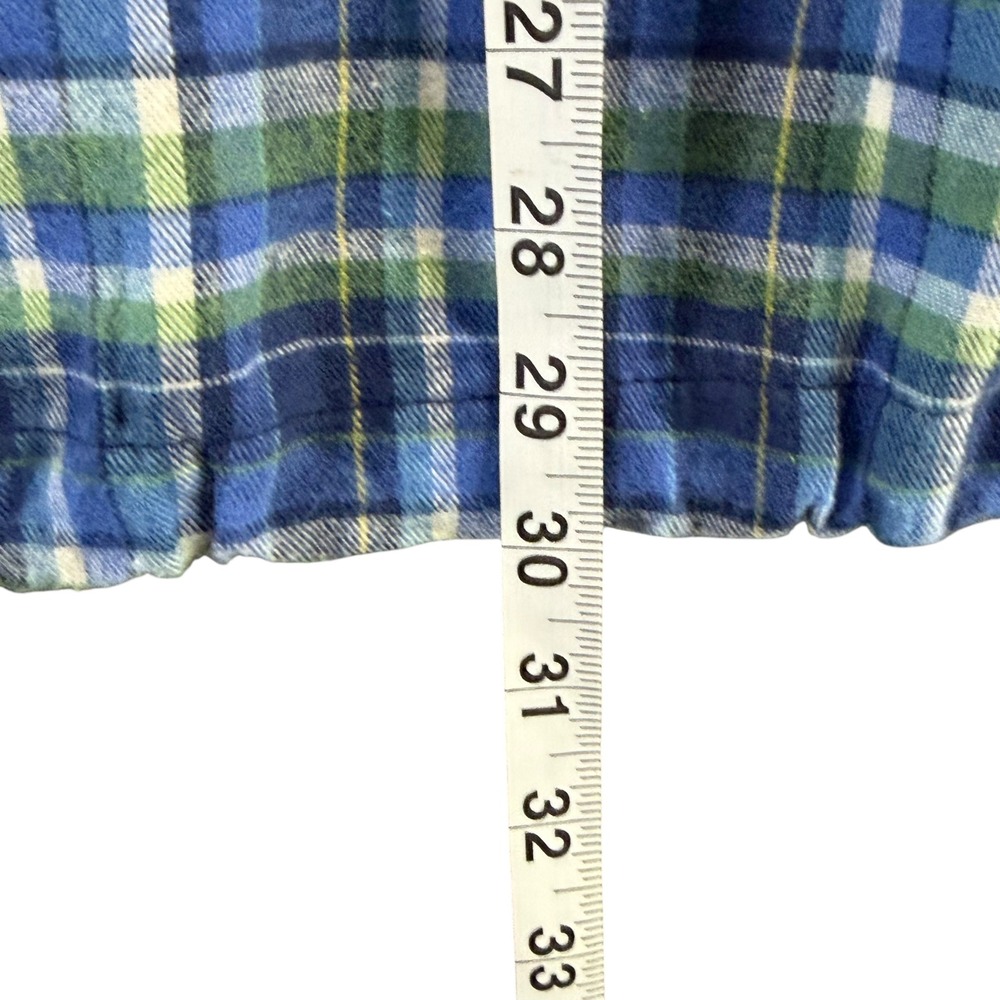 Vtg Gotkeys Unlimited Plaid Flannel Pullover Unisex OS Blue 1/4 Zip Cottage - Picture 8 of 12